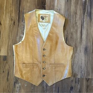VTG 80e Retro Tan Silton Genuine Leather Vest